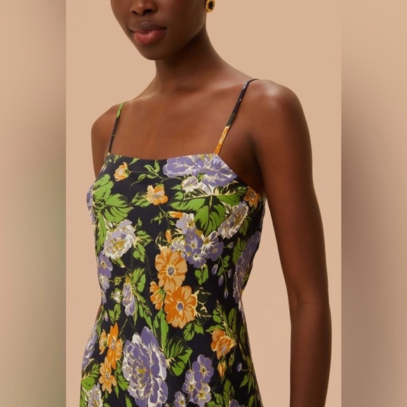 Farm Rio Capri Floral Black Sleeveless Mini Dress - Picture 2 of 10